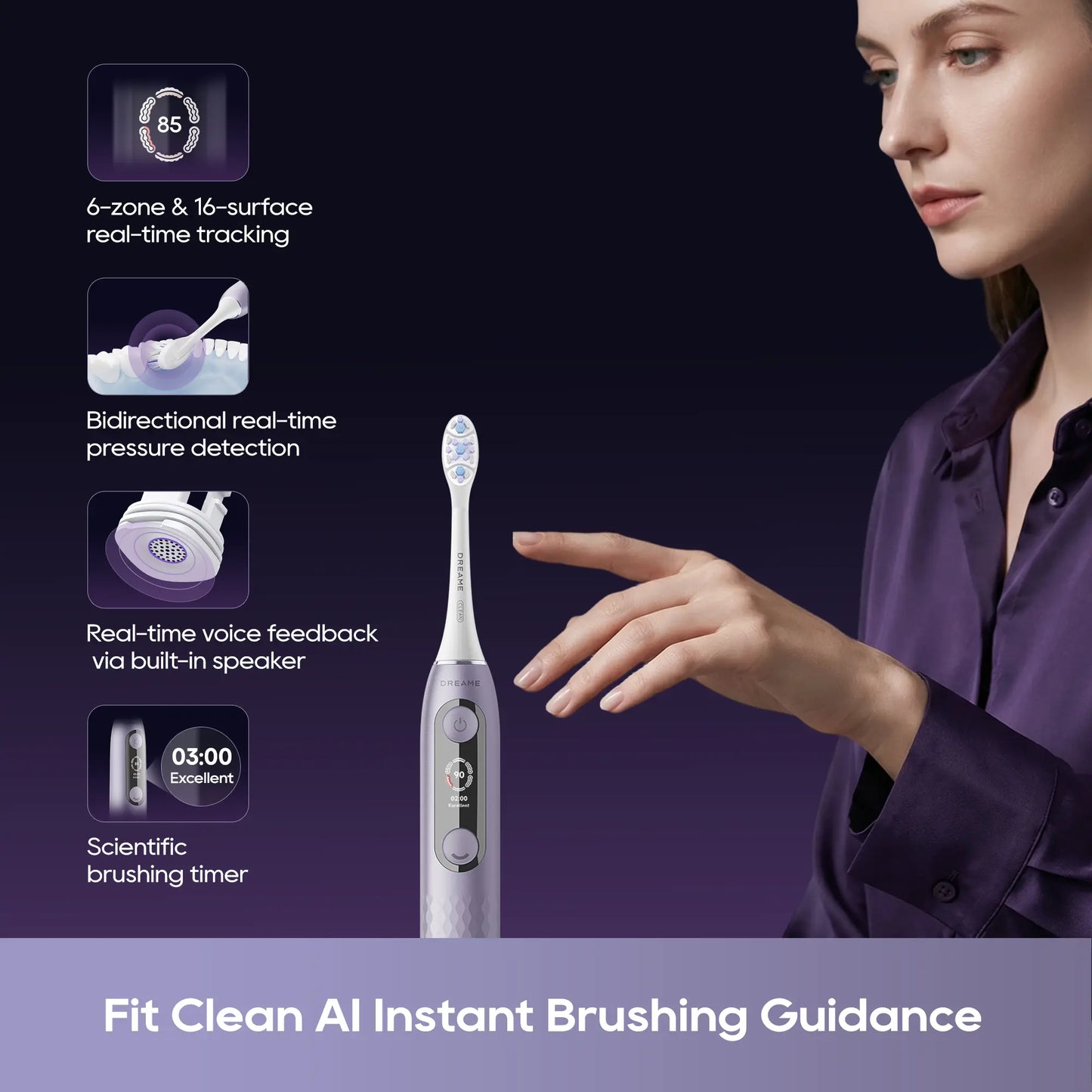 Dreame E10F Smart Sonic Vibration Electric Toothbrush - AI Instant Brushing Guidance