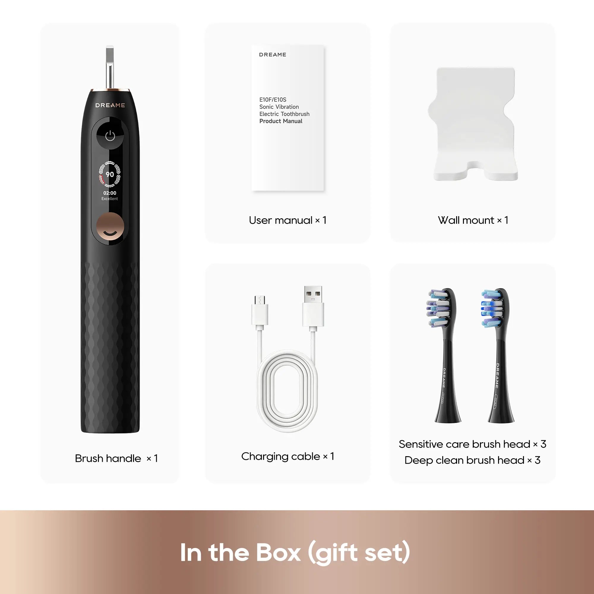 Dreame E10S Smart Toothbrush Gift Set Black - What's in the Box