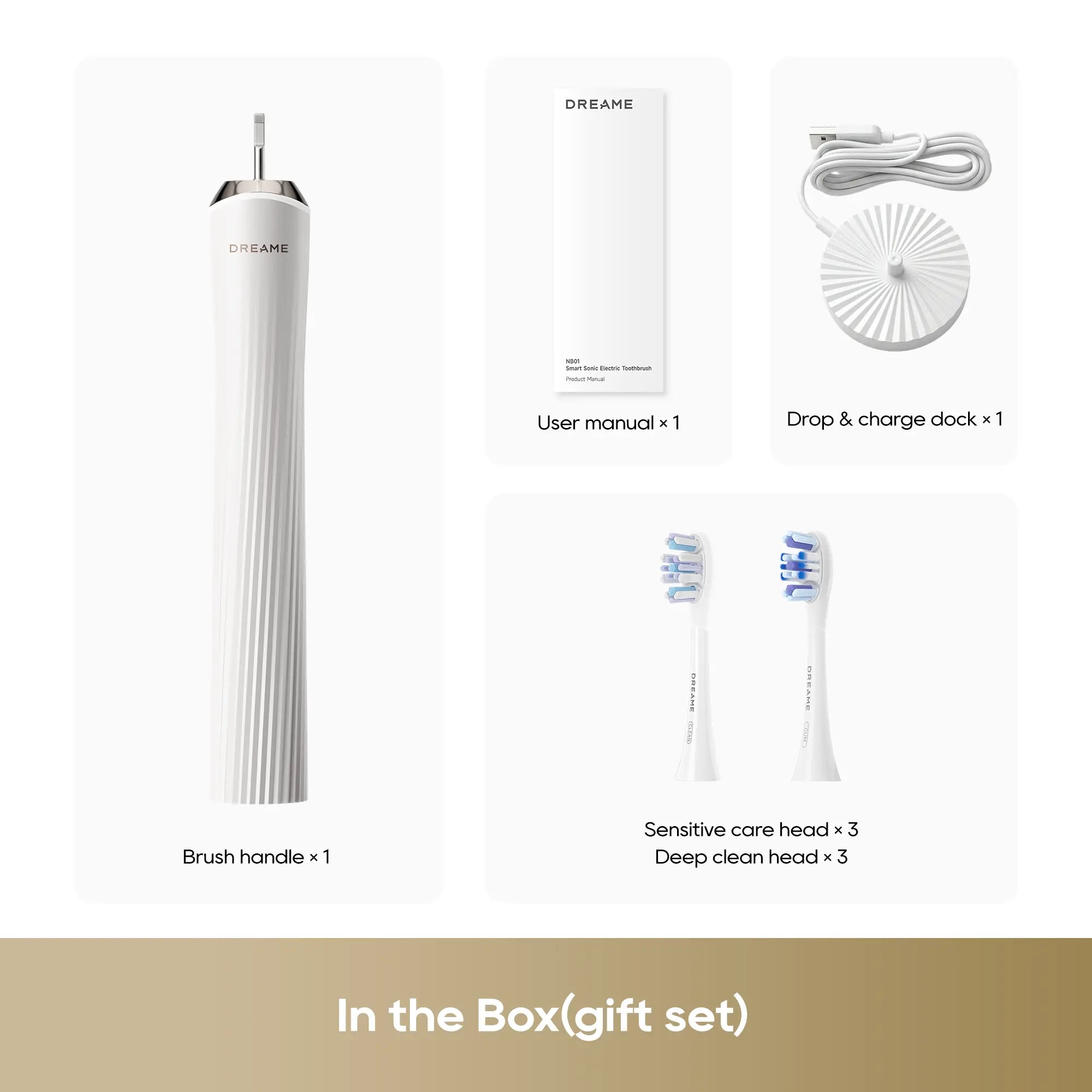 Dreame NB01 Set Smart Toothbrush White - What's in the Box