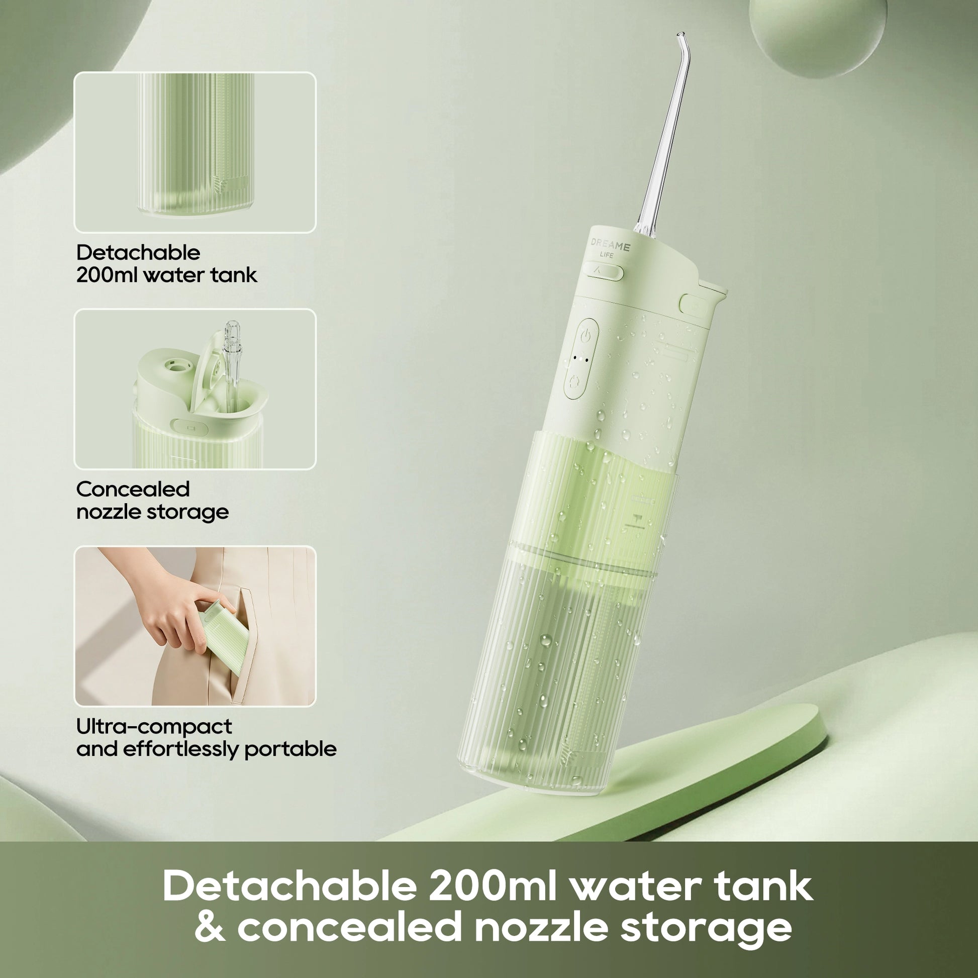 Dreame T01 Portable Water Flosser - Detachable 200ml Water Tank