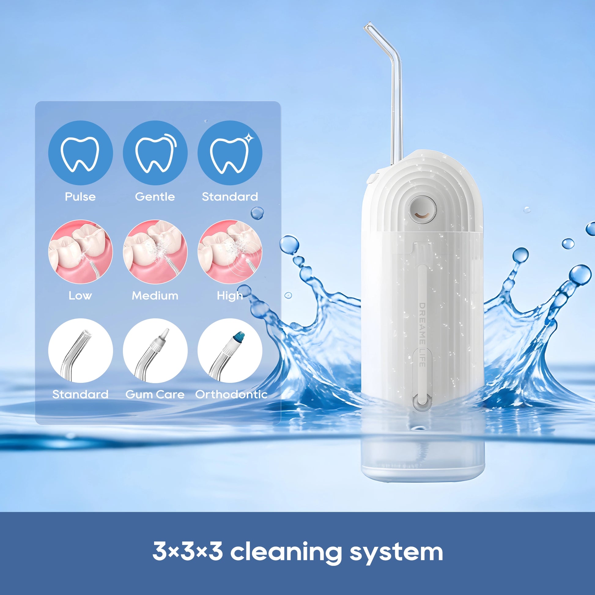 Dreame T02 Pro UV Portable Water Flosser - 3x3x3 Cleaning System