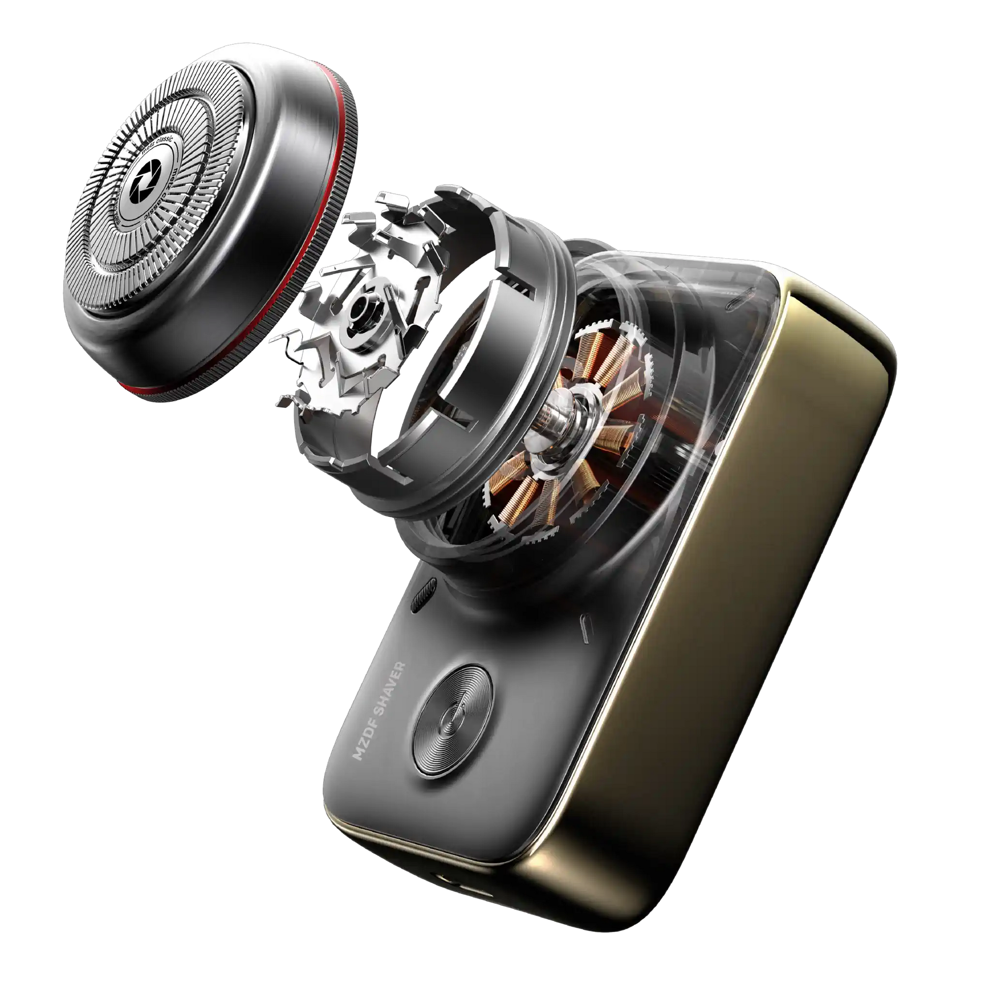 Metz Camerist Electric Shaver Titanium Gold Details