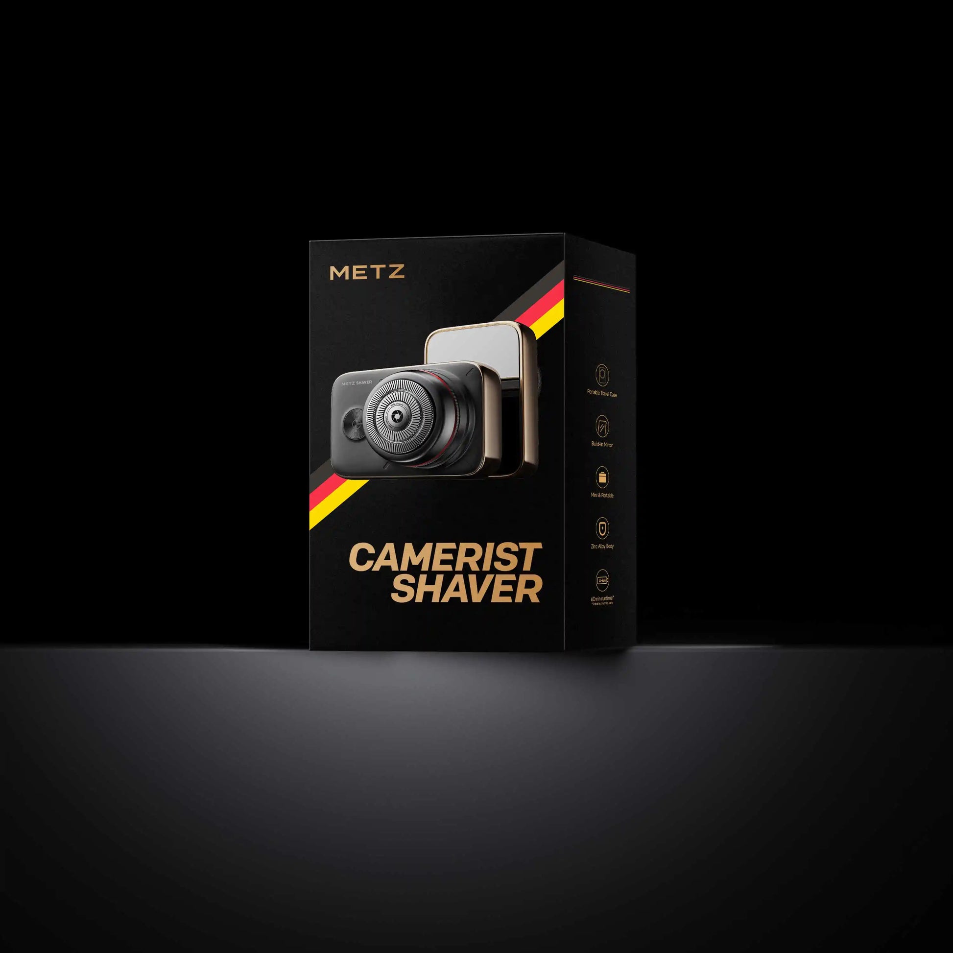 Metz Camerist Electric Shaver Titanium Gold Package 01