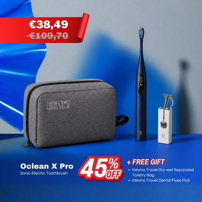 Oclean X Pro Bundle (Free Gift: Toiletry Bag OR Metz Nose Hair Trimmer & Dental Floss Pick)