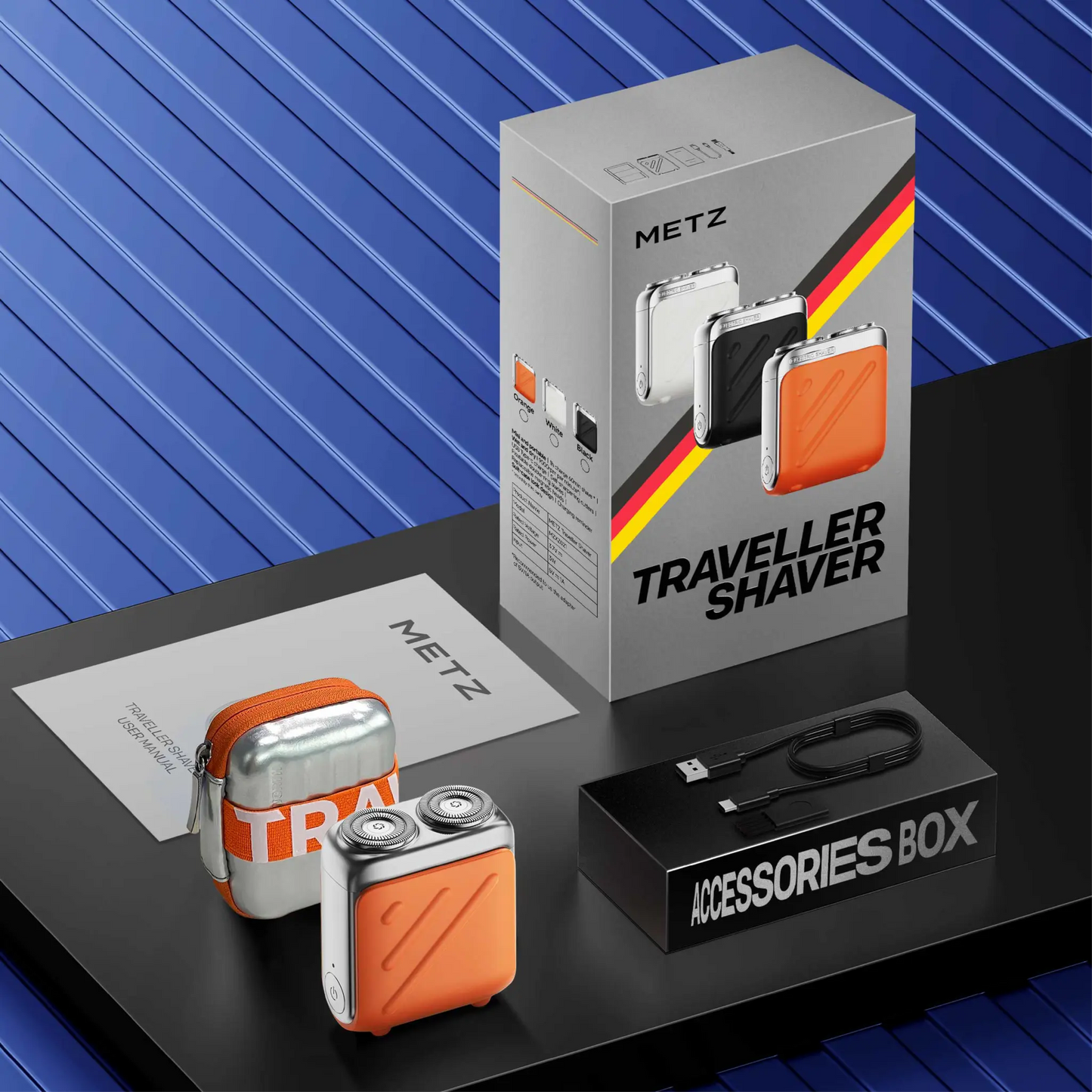 Metz Traveller Electric Shaver Package - Orange