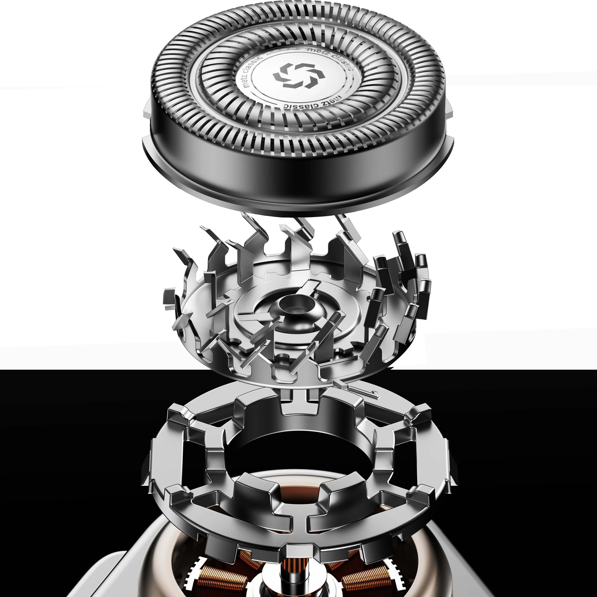 Shaver Head Details of Metz Sword Electric Shaver