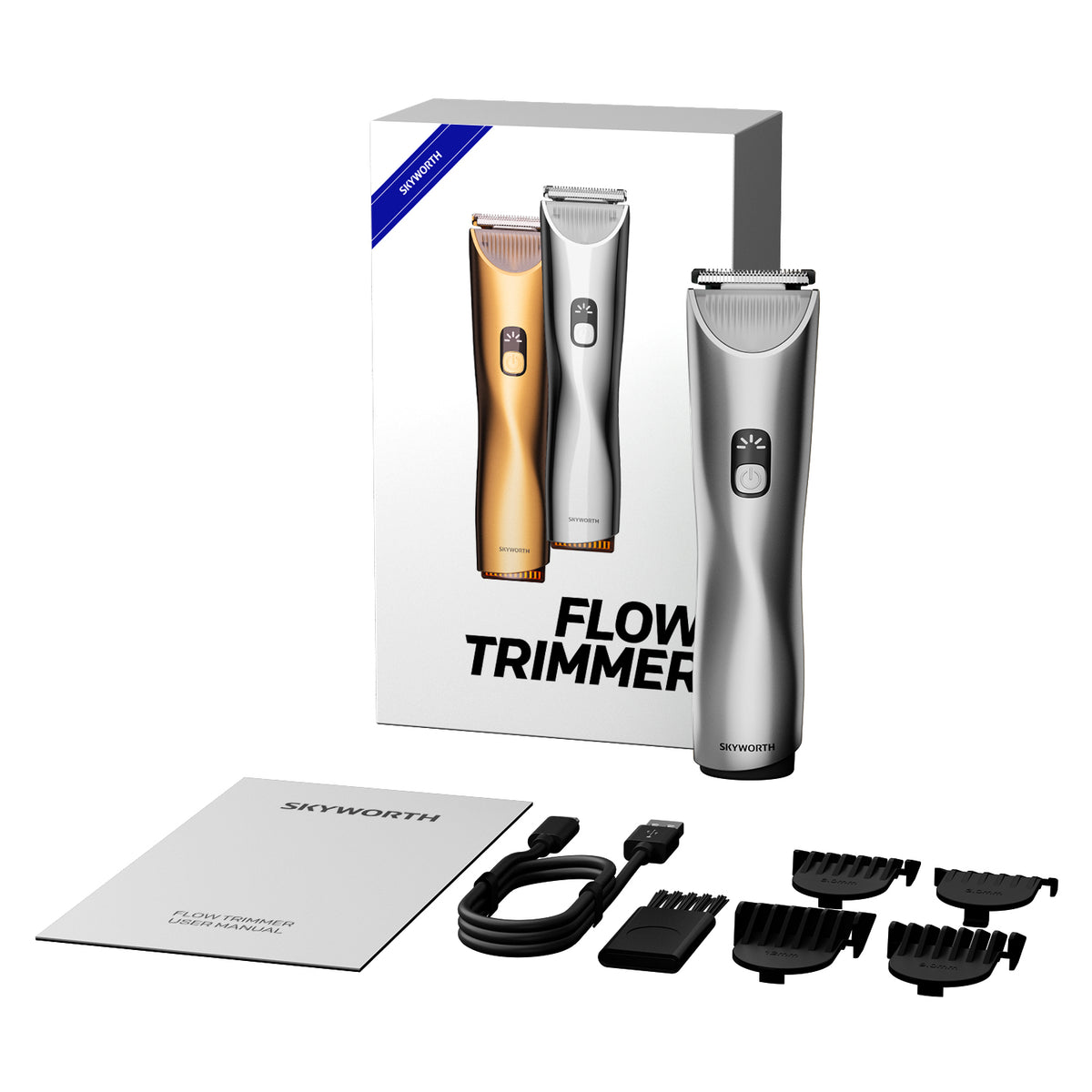 Skyworth Flow Hair Clipper & Trimmer Gray - What's in the Box